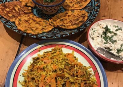 Pudlas with two fillings sambharo & aloo jeera